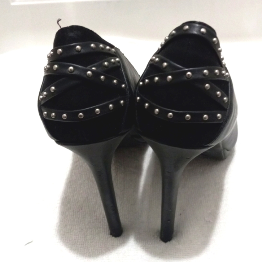 Report Black studded small platform 4" high heels
